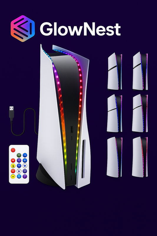 🎮PS5 RGB LED Light Strip Kit – Customizable Colors for PlayStation 5 Console with Remote