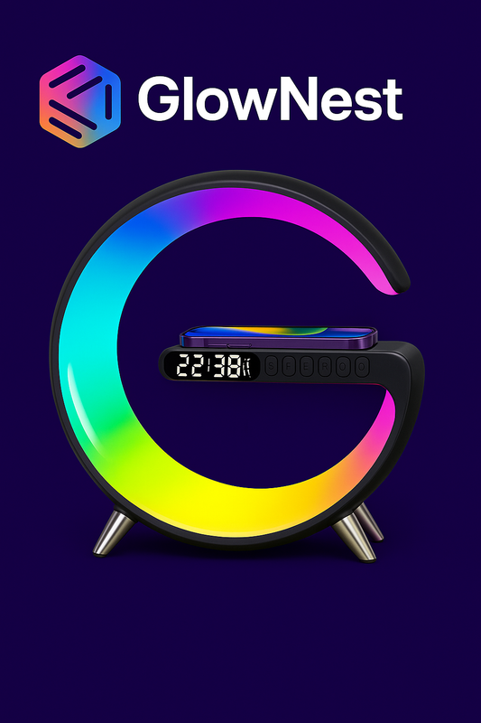 🌟 GlowNest Halo Wireless Speaker & Sunrise Alarm Clock