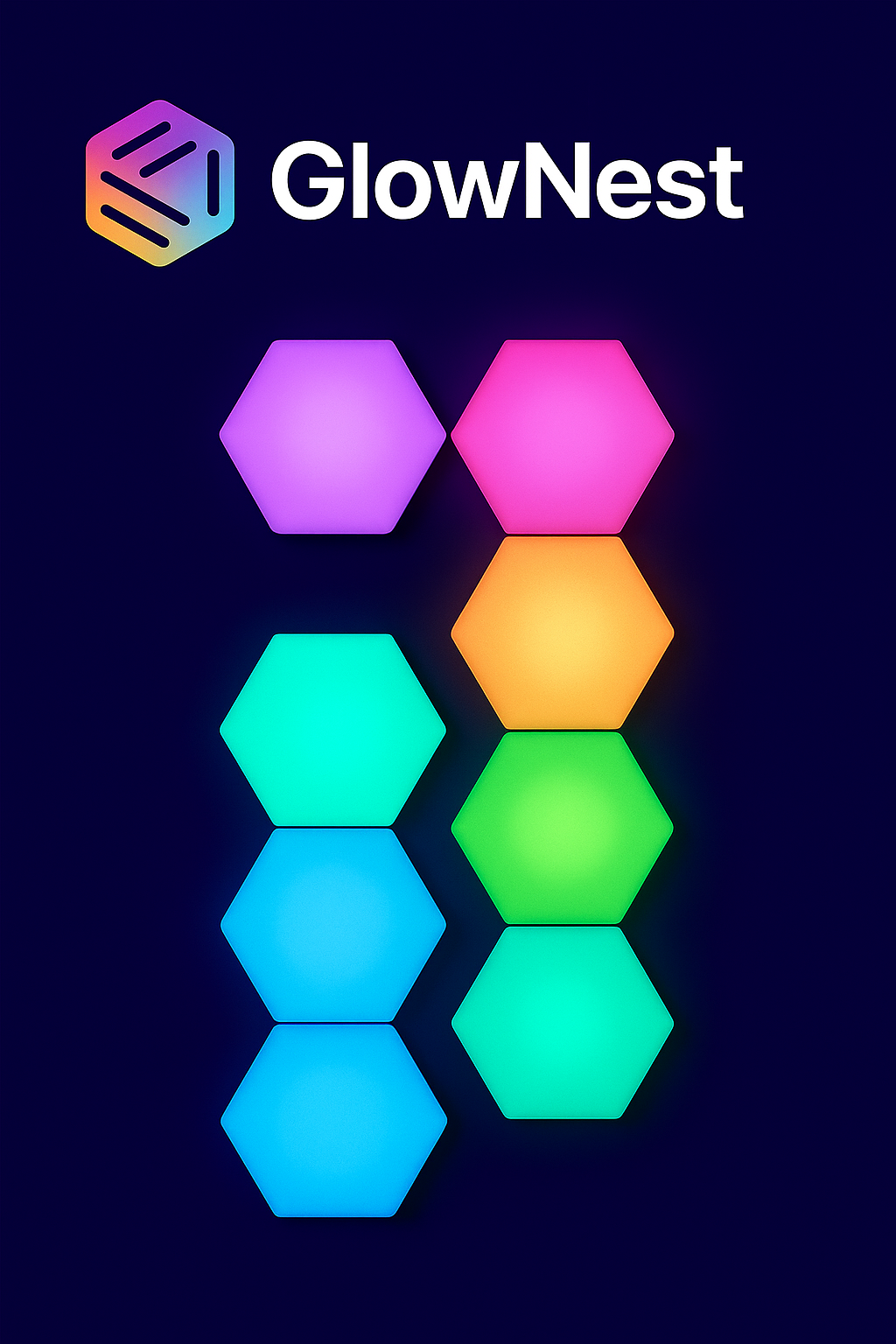 GlowNest PrismPanels™ – Modular Hexagon LED Wall Lights