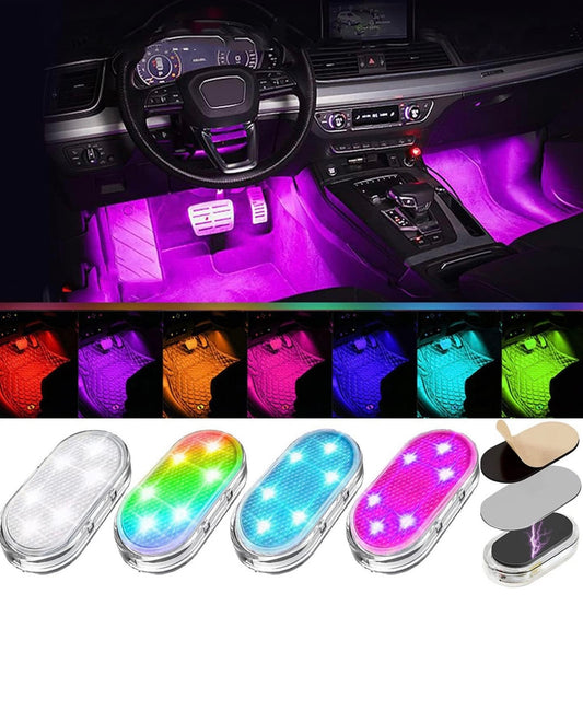 🚙🌟GlowNest™ 4-Pack LED Car Interior Lights – 7 Color Wireless Kit